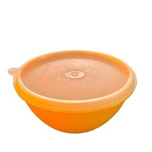 Vintage Tupperware Orange Bowl with Lid
